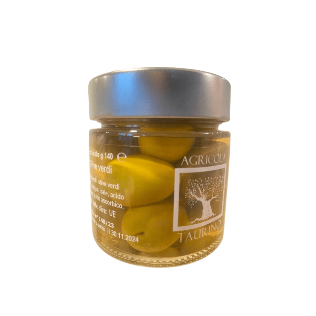Grüne apulische Oliven in Salzlake – VINMIO Selezione by CAPRI32 | Premium Feinkost
